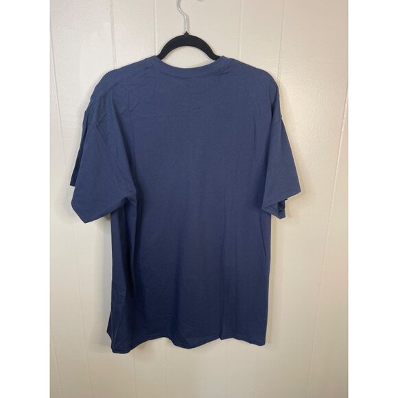 Dead Inside But Caffeinated Graphic Tee XL Heavy Cotton Navy Blue Short Sleeve - Picture 3 of 4